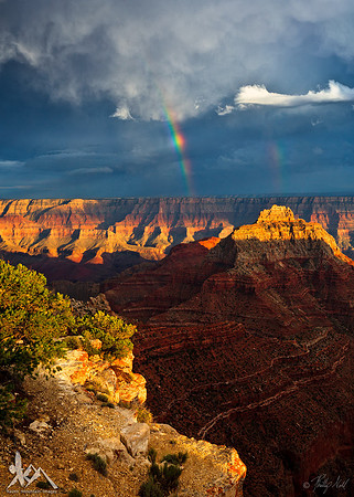 Double Rainbow Over Vishnu Temple